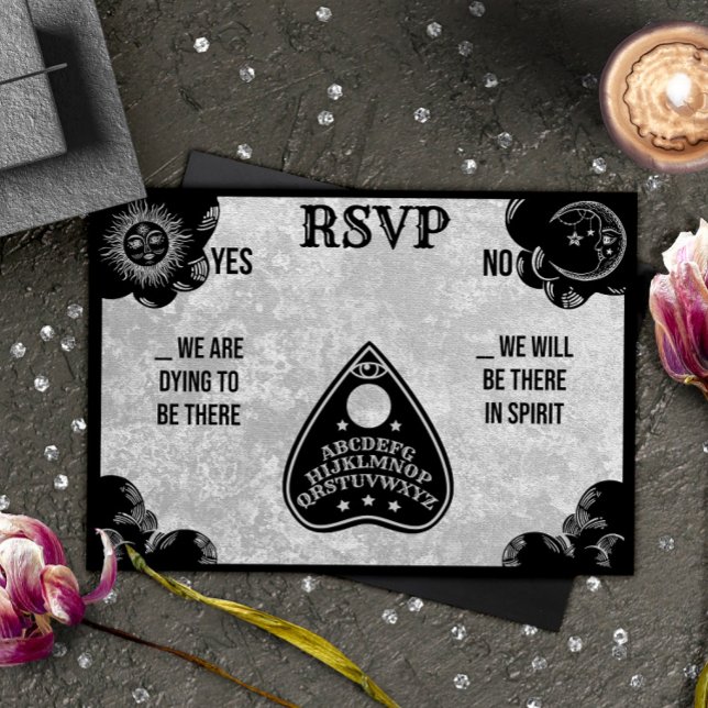 Spirit Board Gothic, Fall & Halloween-RSVP Mitteilungskarte (Von Creator hochgeladen)