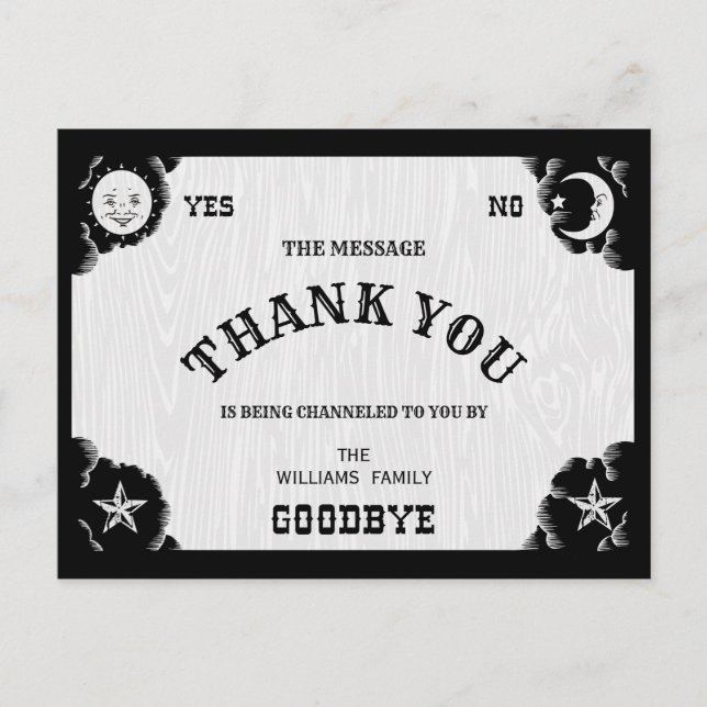 Spirit Board Halloween Vielen Dank Postcard Postkarte (Vorderseite)
