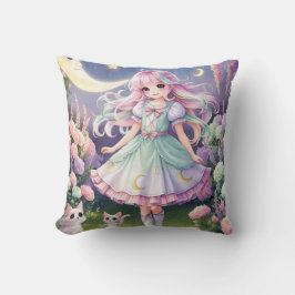 Spirit Cat Pillow - Kawaii Magical Girl Decor Kissen