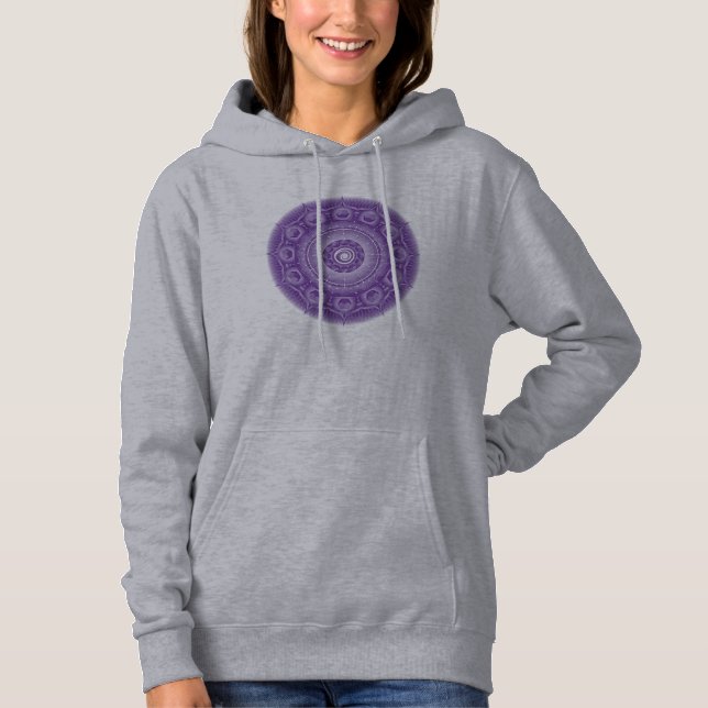 Spirit Dodecahedron Lila Mandala Womens Hoodie (Vorderseite)