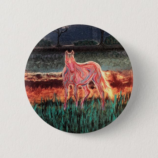 Spirit Dream Horse, gemalt Button (Vorderseite)