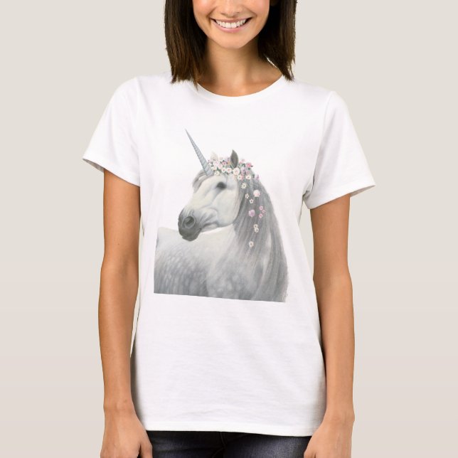 Spirit Einhorn mit Blume in Mane T-Shirt (Vorderseite)