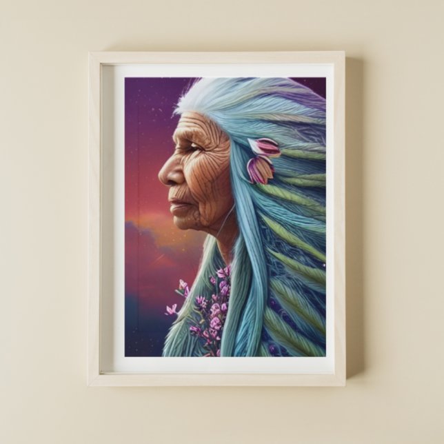 Spirit Elder Native American Fantasy Digital Art Poster (Von Creator hochgeladen)