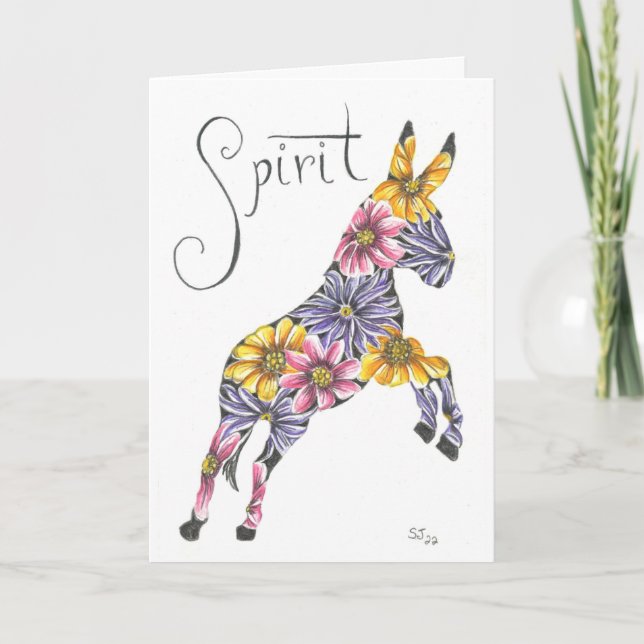Spirit Floral Jumping Mule von Sherry Jarvis Dankeskarte (Vorderseite)