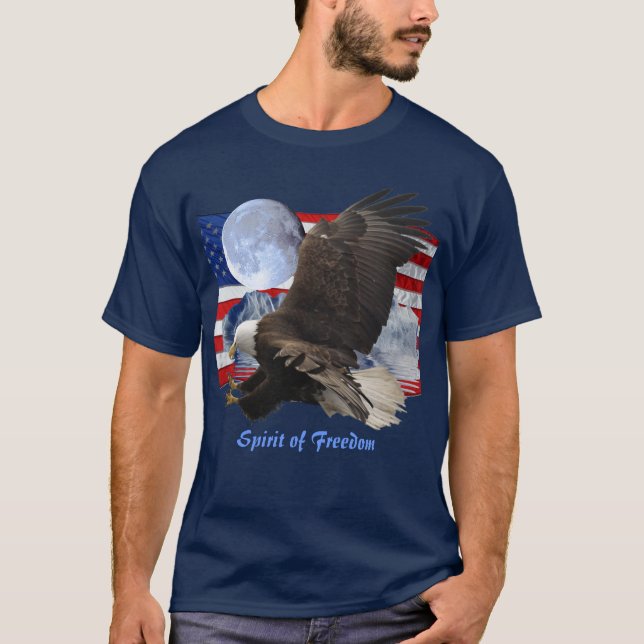SPIRIT FREEDOM Bald Eagle Wildlife Apparel T-Shirt (Vorderseite)
