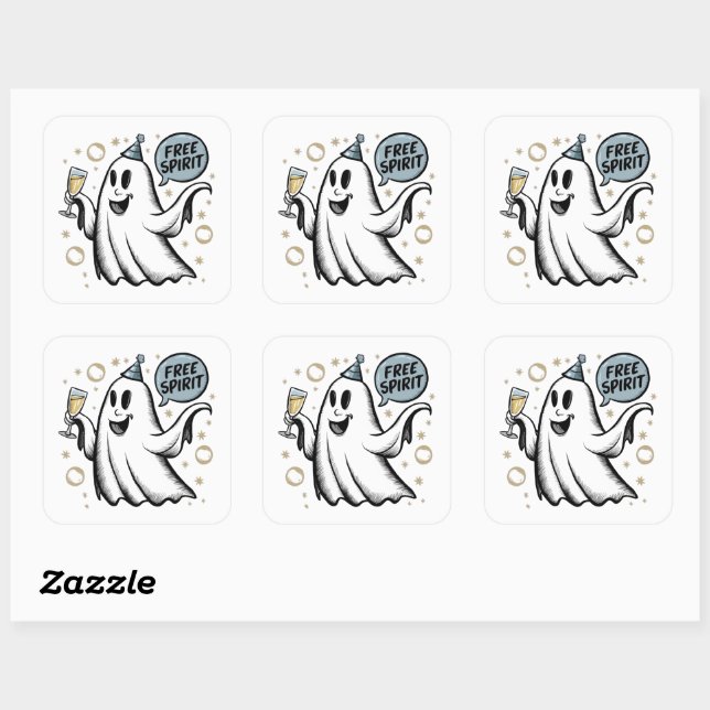 Spirit Ghost Square Sticker Set (Blatt)