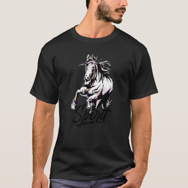 Spirit Graphic Horse Lover Reitpferde T-Shirt (Vorderseite)