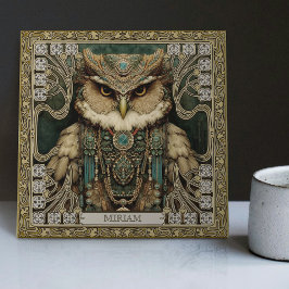 Spirit Guardian Owl: Personalisierte Stammestümpfe Fliese