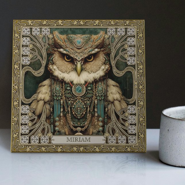 Spirit Guardian Owl: Personalisierte Stammestümpfe Fliese (Von Creator hochgeladen)