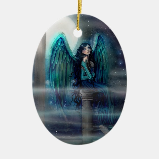 Spirit Guide Angel Fantasy Art von Molly Harrison Keramik Ornament (Vorne)