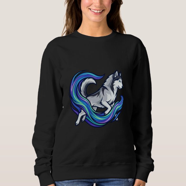 Spirit Husky Electric Blue Aura Graphic Sweatshirt (Vorderseite)