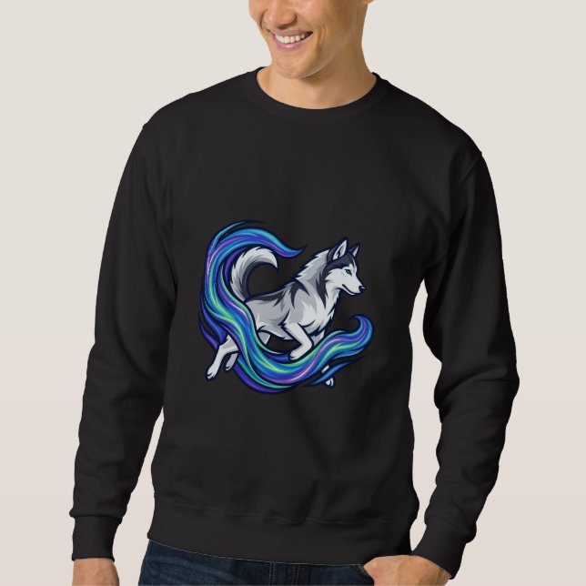 Spirit Husky Electric Blue Aura Graphic Sweatshirt (Vorderseite)