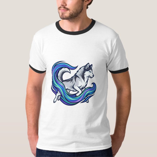Spirit Husky Electric Blue Aura Graphic T-Shirt (Vorderseite)