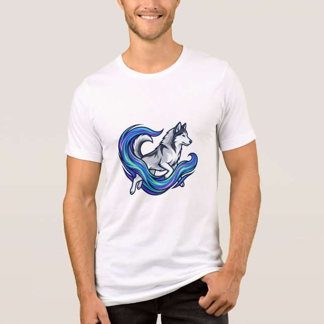 Spirit Husky Electric Blue Aura Graphic Tri-Blend Shirt (Vorderseite)