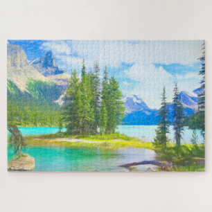 Spirit Island Jasper Nationalpark Kanada Puzzle