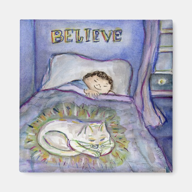 Spirit Kitty Cat Pet Trauer Art Magnete (Vorne)