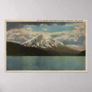 Spirit Lake, WA - Aussicht auf St. Helens Poster