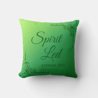 Spirit Led Ezekiel 37:14 Green Kissen