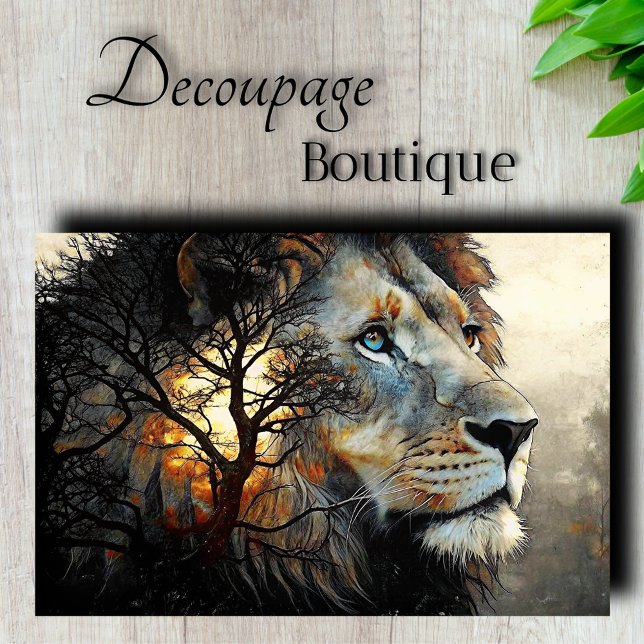 Spirit Lion Decoupage Seidenpapier (Spirit Lion Decoupage Tissue Paper)