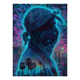  Spirit of a West Coast Legend – Neon Tribute Poster