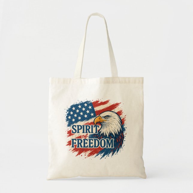 Spirit of American Freedom –Design for 4th of July Tragetasche (Vorne)