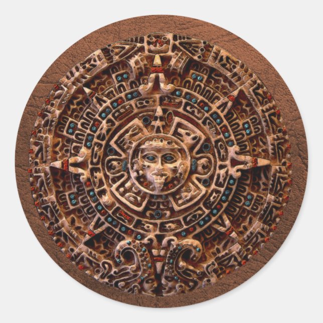 Spirit of Mexico & Peru, Mayan Incan Design Runder Aufkleber (Vorderseite)