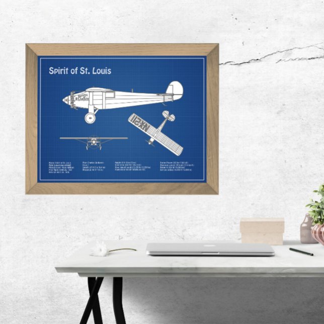 Spirit of St. Louis - Airplane Blueprint Plans ABD Fotodruck (Von Creator hochgeladen)