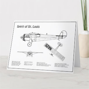 Spirit of St. Louis - Airplane Blueprint Plans PD Dankeskarte