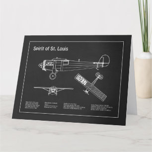 Spirit of St. Louis - Airplane Blueprint Plans PD Dankeskarte