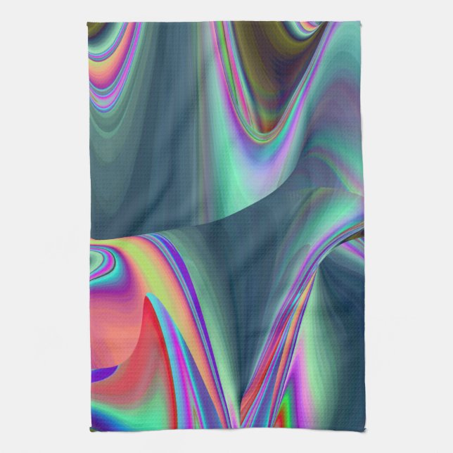 Spirit of Summer Breeze , Abstrakt 3D Rainbowart Geschirrtuch (Vertikal)