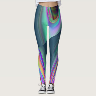 Spirit of Summer Breeze , Abstrakt 3D Rainbowart Leggings
