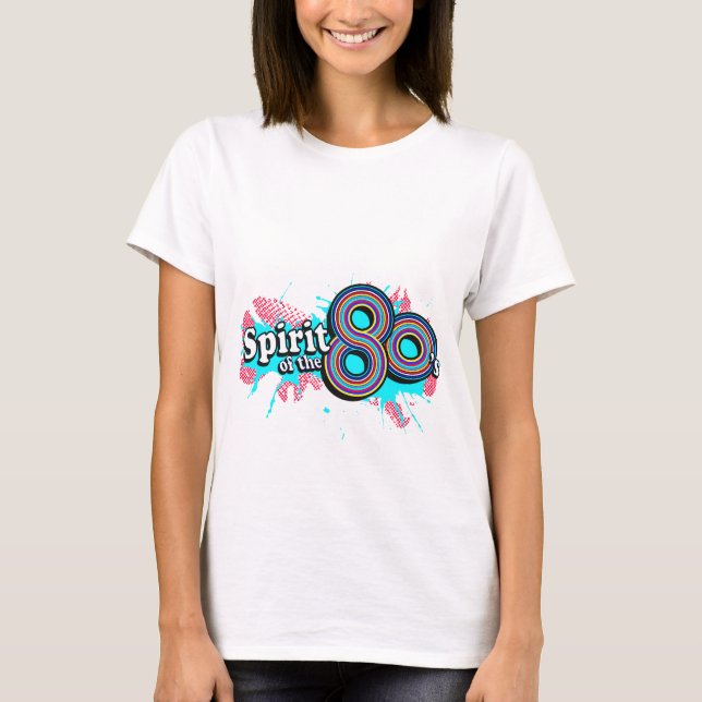 Spirit of the 80s Ladys multicyan Logo tee (Vorderseite)
