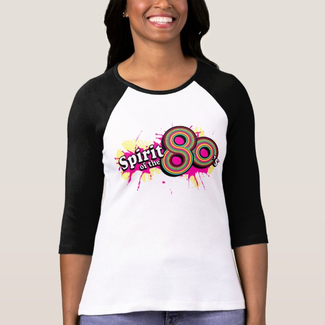 "Spirit of the 80's" Ladys multirosa Logo tee (Vorderseite)