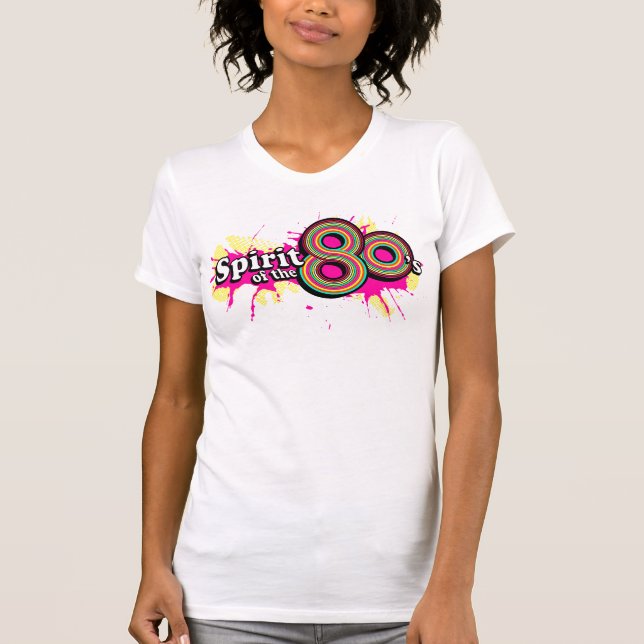 "Spirit of the 80's" Ladys multirosa Logo tee (Vorderseite)