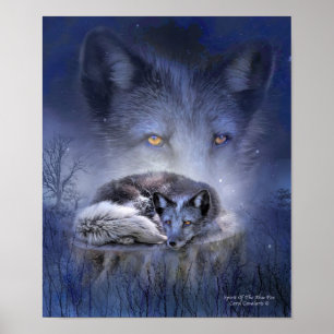 Spirit of the Blue Fox Art Poster/Print Poster