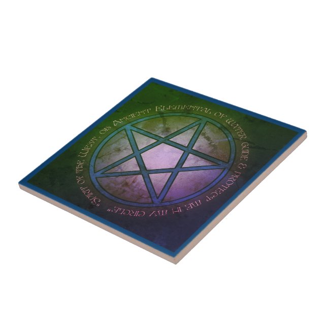 Spirit of Water Pentagramm Keramik Tile Fliese (Seite)