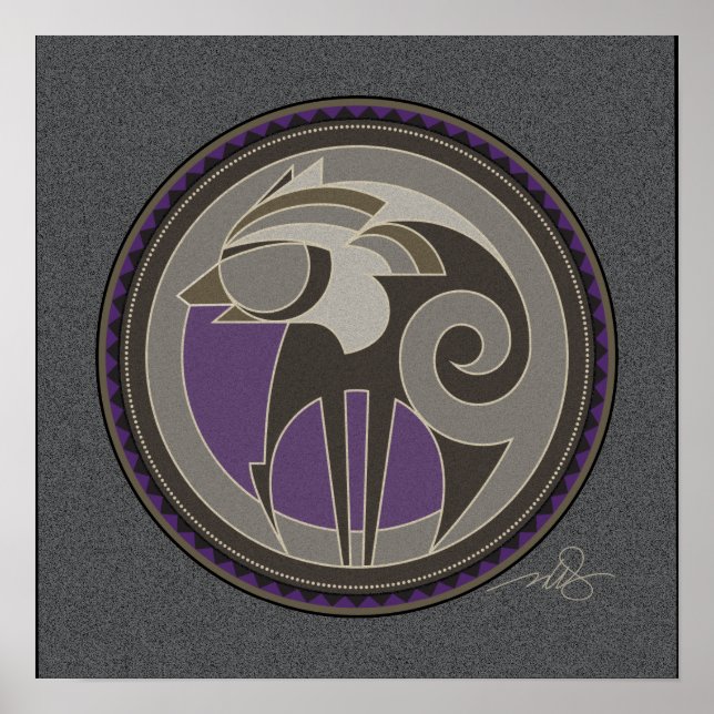 Spirit of Wolf graues Hintergrundposter Poster (Vorne)