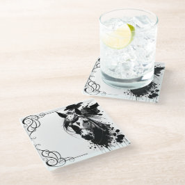 Spirit Pony 3 Black & White Glasuntersetzer