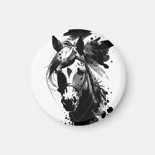 Spirit Pony 3 Black & White Magnet