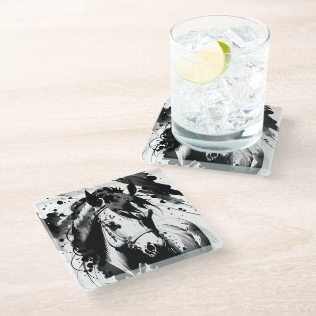 Spirit Pony 7 Glasuntersetzer (Schrägansicht)