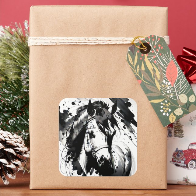 Spirit Pony 7 Quadratischer Aufkleber (Feiertag)