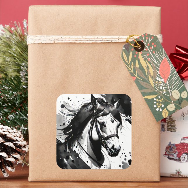 Spirit Pony 9 Quadratischer Aufkleber (Feiertag)