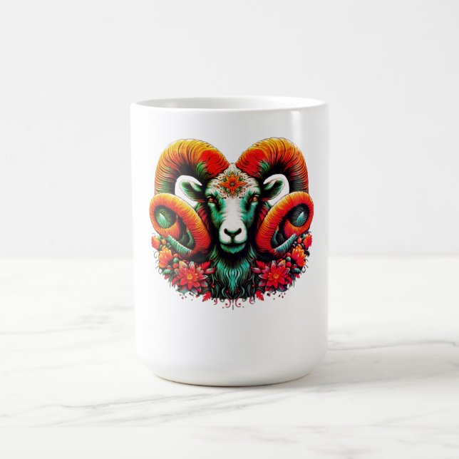 Spirit Ram - Blumenhorn & Earth Wisdom Kaffeetasse (Mittel)