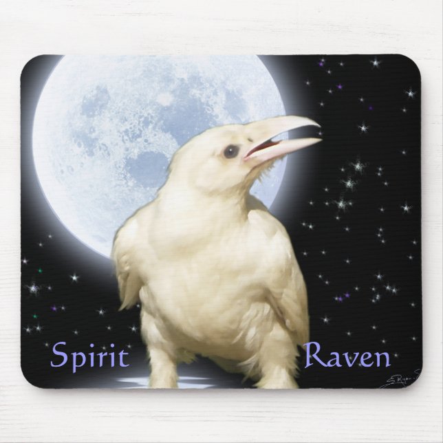 SPIRIT RAVEN Naturerlebnis Fantasy Art Mousepad (Vorne)