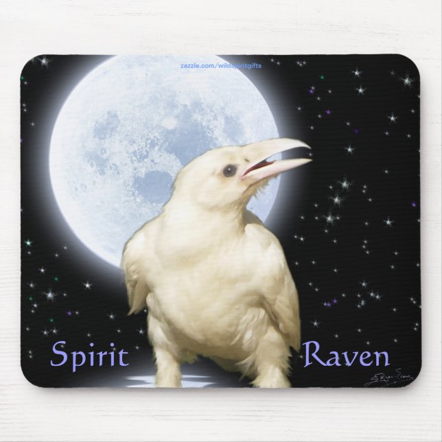 SPIRIT RAVEN Wildlife Birdlover Fantasy Art Mousepad (Vorne)