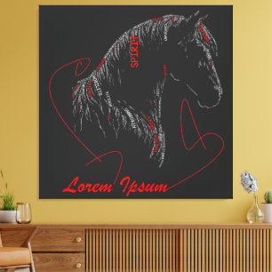 Spirit Unbroken Pferd-Typografie-Kunst Leinwanddruck
