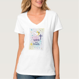 Spirit und Wahrheit Christliches Damen V-Ausschnit T-Shirt