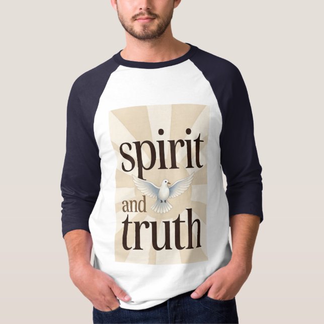 Spirit und Wahrheit Christliches Männer Baseball T T-Shirt (Vorderseite)