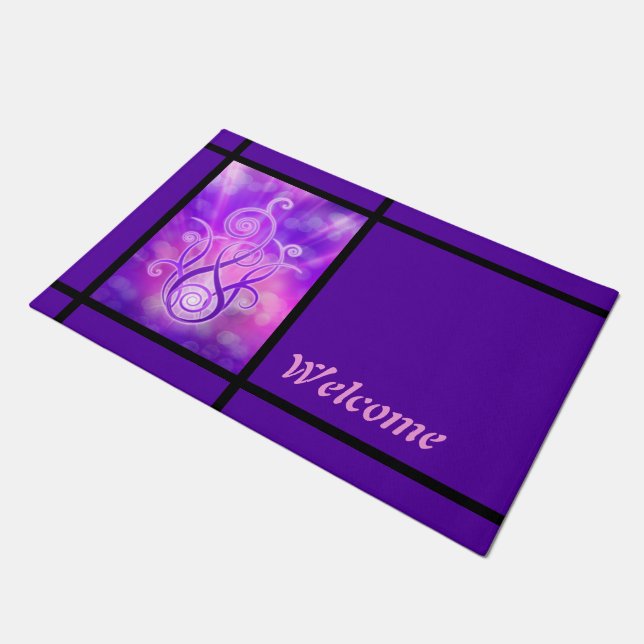 Spirit Violet Flame Design + Ihre Ideen Fußmatte (Schrägansicht)