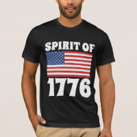 SPIRIT VON 1776 PATRIOTISCHEN SCHWARZEN T - SHIRT